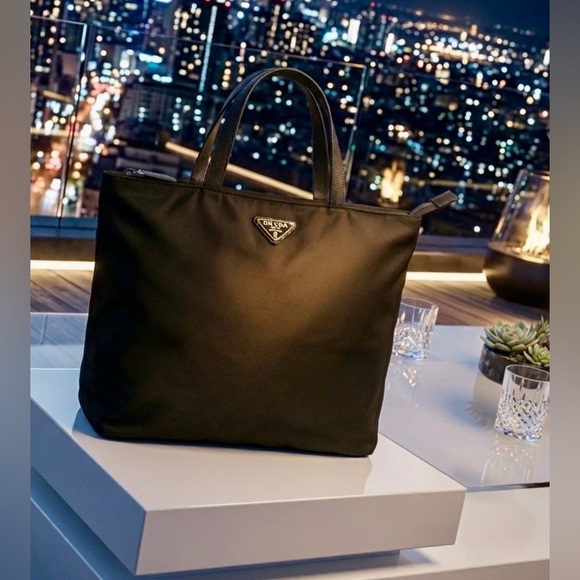 Authentic Prada Tessuto Nylon Black Tote Bag - Picture 10 of 14